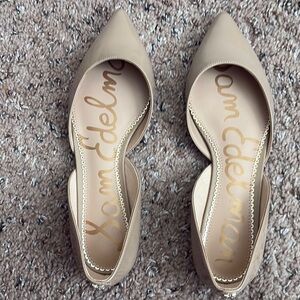 Sam Edelman Tan Flats with Pointed Toe and Cut-out Sides